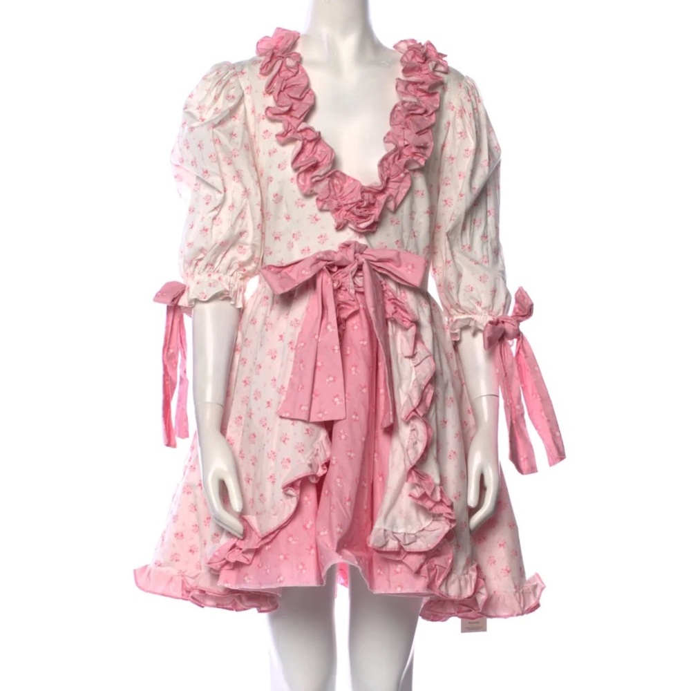 SELKIE Dress Pink & White Ruffles The Marie
